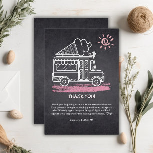 Chalkboard Ice Cream Truck Baby Shower Thank You Card