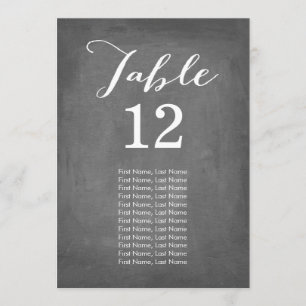 Chalkboard Individual Table Cards
