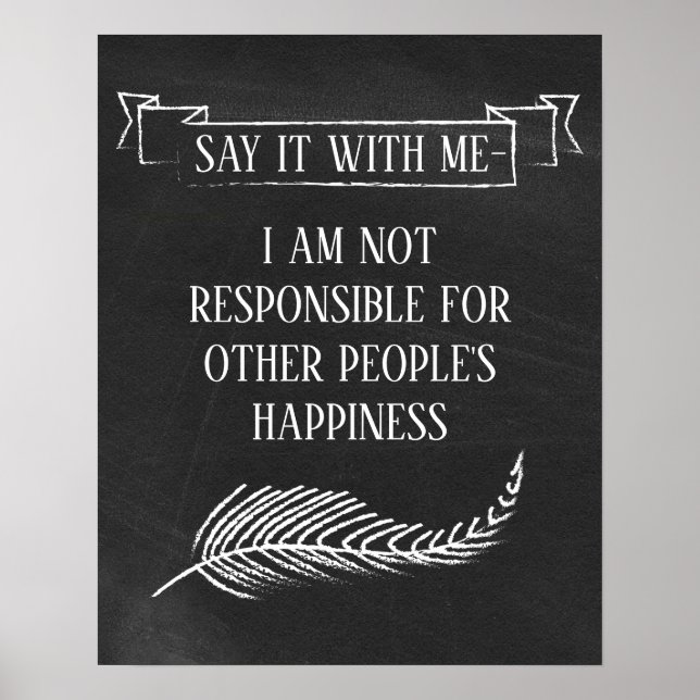 Chalkboard, Inspirational Quote Poster (Front)