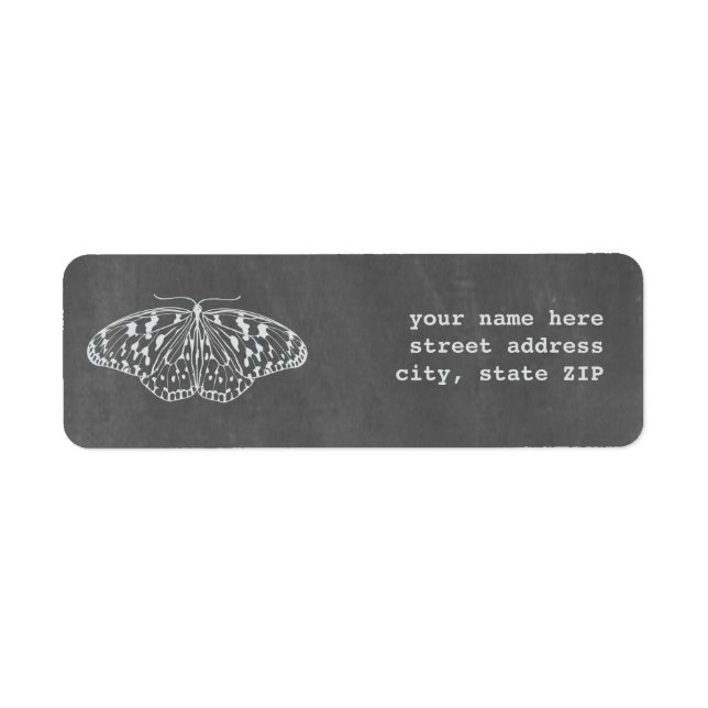 Chalkboard Inspired Butterfly Address Labels (Front)