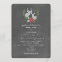 Chalkboard Inspired Deer Wedding Invitation