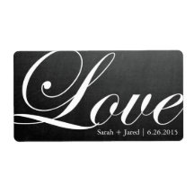 Chalkboard Inspired LOVE Wedding Label