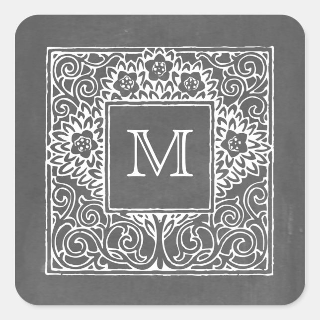 Chalkboard Inspired Monogram Sticker (Front)