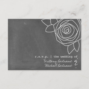 Chalkboard Inspired Rose Wedding RSVP