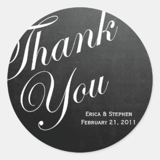 Chalkboard Inspired Thank You Sticker
