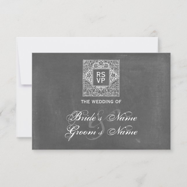 Chalkboard Inspired Wedding RSVP (Front)