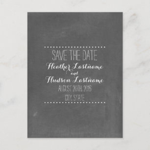 Chalkboard Inspired Wedding Save The Date Announcement Postcard