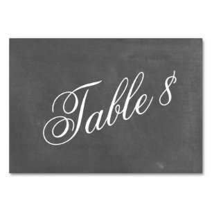 Chalkboard Inspired Wedding Table Number