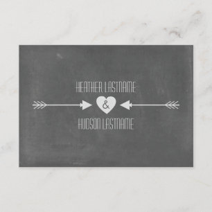 Chalkboard Inspired White Arrows Wedding R.S.V.P. RSVP Card