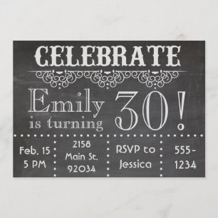 Chalkboard Invitation: Celebrate Invitation