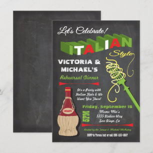Chalkboard Italian Rehearsal Dinner Invitations