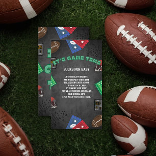 Chalkboard It's Game Time Football Baby Shower Enclosure Card