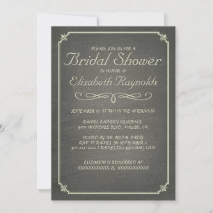 Chalkboard Ivory Bridal Shower Invitations