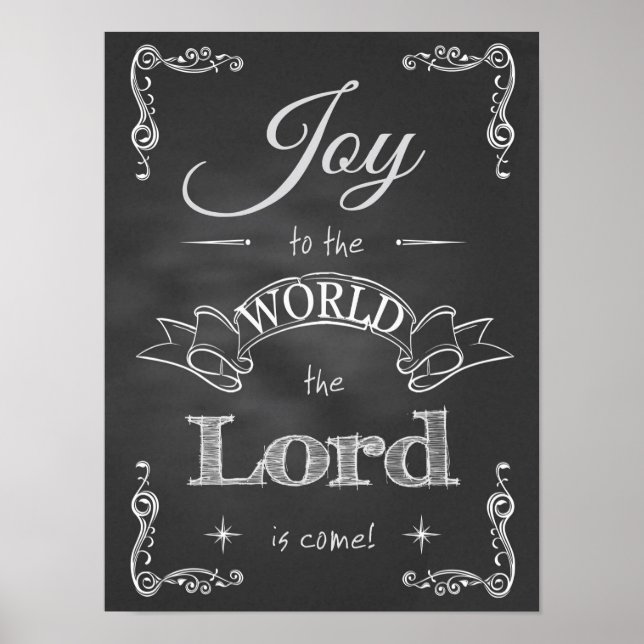 Chalkboard - Joy to the World Poster (Front)