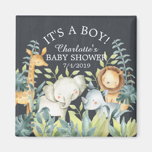 Chalkboard Jungle Animals Baby Shower Favour Magne Magnet