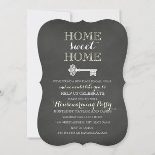 Chalkboard Key Housewarming Invitation