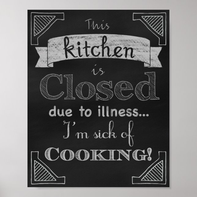 Chalkboard Kitchen decor prints, chalk blackboard (Front)