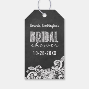 Chalkboard Lace Bridal Shower Favour Gift Tags