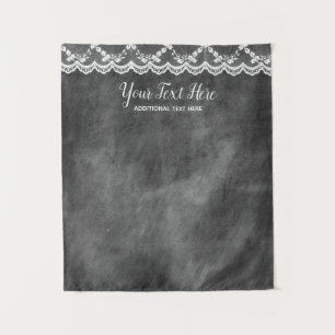 Chalkboard Lace Wedding Photo Booth Backdrop Tapestry
