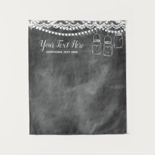 Chalkboard Lace Wedding Photo Booth Backdrop Tapestry
