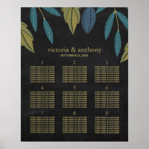 Chalkboard Leaf Wedding Seating Chart