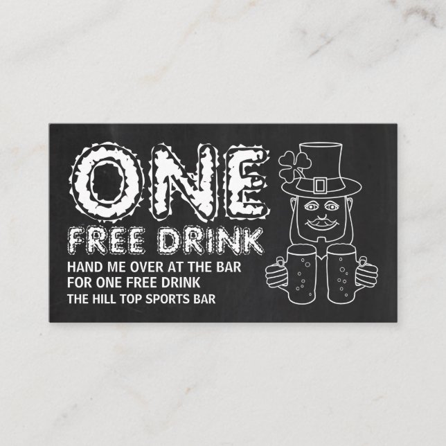 Chalkboard Leprechaun, St Patrick's Day Ticket (Front)