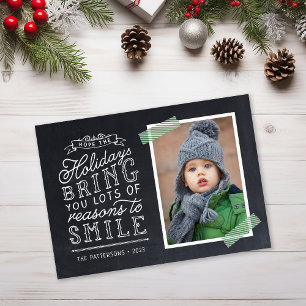 Chalkboard Lettering Festive Family Photo