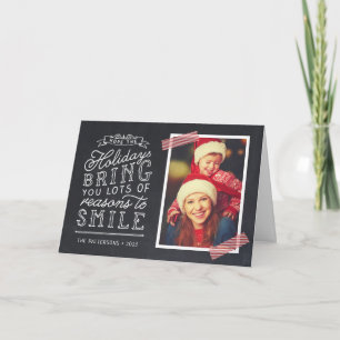 Chalkboard Lettering Holiday Photo Card