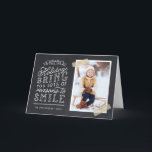 Chalkboard Lettering Holiday Photo Card<br><div class="desc">Affordable custom printed Christmas photo cards with simple templates for customization. This fun design features cute hand-lettered style typography on a faux chalkboard background with gold striped washi tape around your photo. The text reads "Hope the holidays bring you lots of reasons to smile". Personalize it with your photos, family...</div>