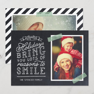 Chalkboard Lettering Holiday Photo Card