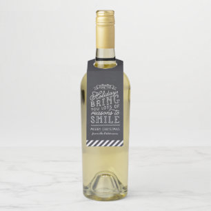 Chalkboard Lettering Personalised Christmas Gift Bottle Tag