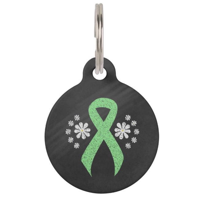 Chalkboard Light Green Ribbon Pet Tag (Front)