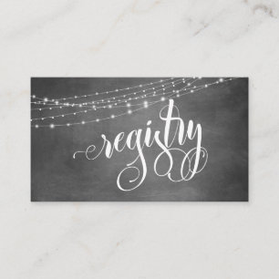 Chalkboard Light Strings Elaborate Bold Registry Enclosure Card