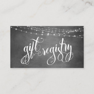 Chalkboard Light Strings Elaborate Gift Registry Enclosure Card