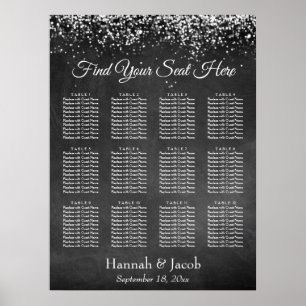 Chalkboard & Lights Reception Seating Chart