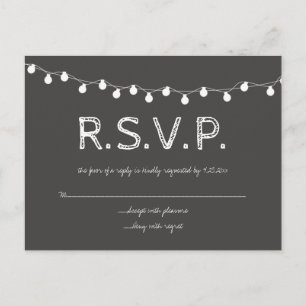Chalkboard lights RSVP postcards