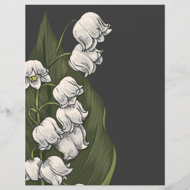 Chalkboard Lilies Valley Journal Scrapbook Paper (Front)