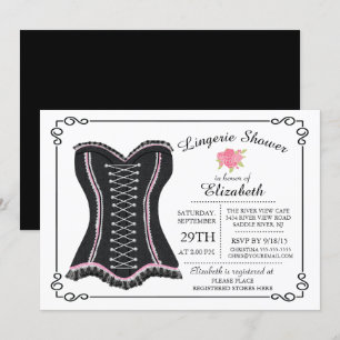 Chalkboard Lingerie Bridal Shower Invitation