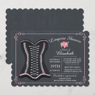 Chalkboard Lingerie Bridal Shower Invitation