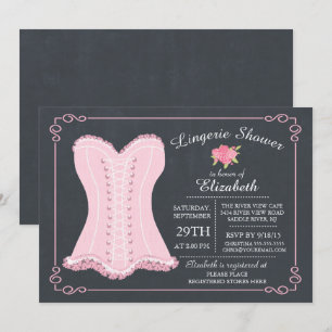 Chalkboard Lingerie Bridal Shower Invitation