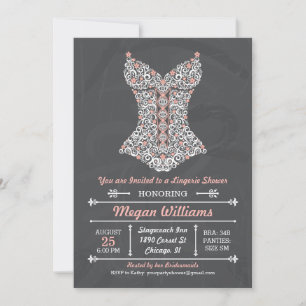 Chalkboard Lingerie Party Invitation