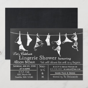 Chalkboard Lingerie Shower Invitatio Invitation