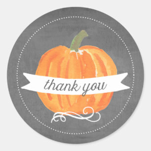 Chalkboard Little Pumpkin Thank You Stickers