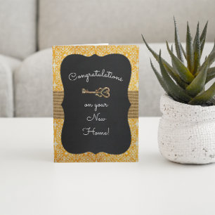 Chalkboard Lock & Key Housewarming Card