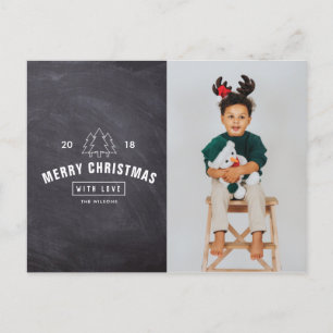 Chalkboard Logo Christmas Holiday Photo Card