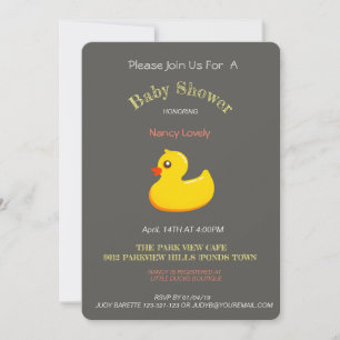 Chalkboard  look baby shower - rubber duck invitation