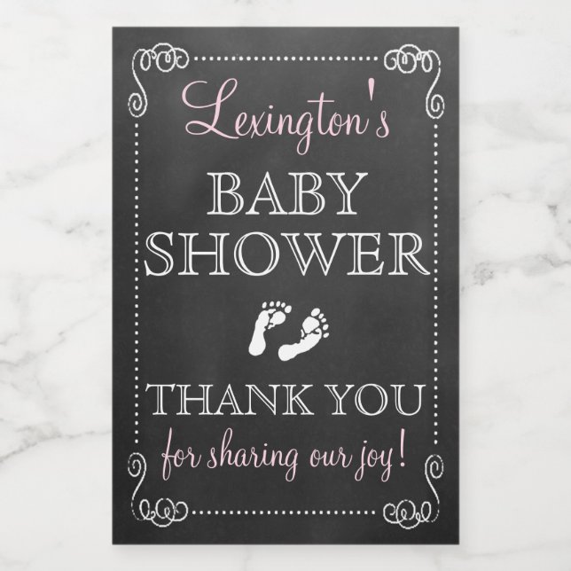 Chalkboard Look Baby Shower Thank You Guest Favour Food Label (Single Label)