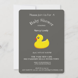 Chalkboard  look baby shower - yellow duck invitation