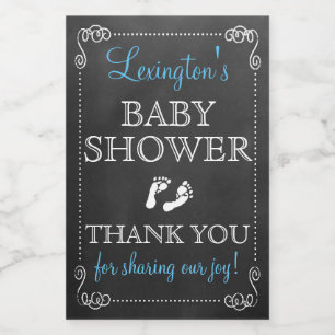 Chalkboard Look Boy Baby Shower Guest Favour Food Label