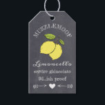 Chalkboard Look Limoncello Bottle Hang Tag  |<br><div class="desc">Give the gift of homemade Limoncello liqueur. This gift tag shows the word Limoncello in a chalkboard look font on a chalkboard image background. Customise the font and text colour. A chic and trendy look, for an elegant homemade gift or a rustic summer wedding guest thank you favour. To see...</div>